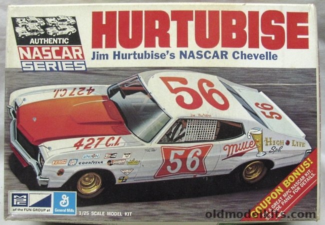 MPC 1/25 Jim Hurtubise NASCAR Chevrolet Chevelle, 1-1703-225 plastic model kit